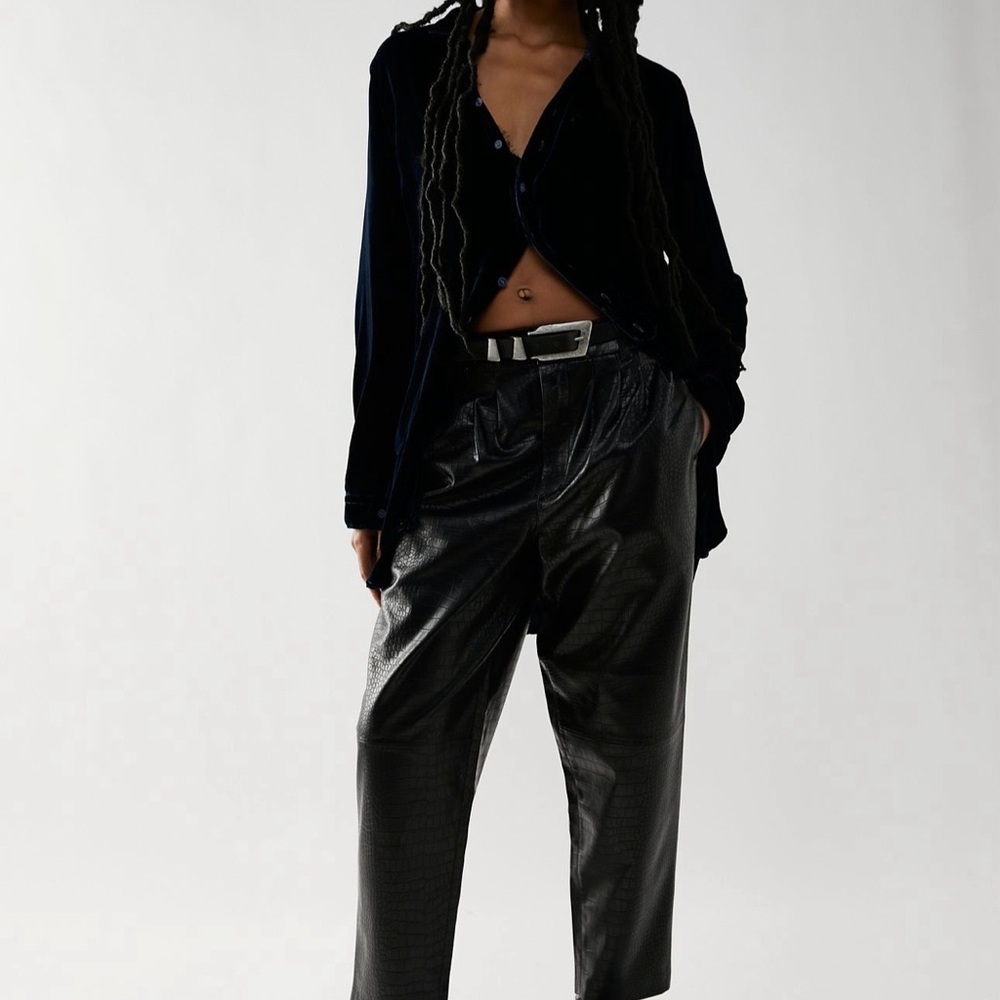 NWOT- Stay Real Vegan Croc  Leather Pants